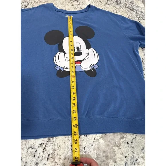 Disney Mickey Mouse Sweatshirt Women's 4XL Long Sleeve Crew Neck Graphic Blue - Picture 9 of 14
